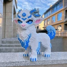 10.000 piezas Puzzle de bloques de construcción de elementos clásicos de montaña y mar con partículas pequeñas, Puzzle artesanal DIY del dios bestia clásico de montaña y mar Bai Ze Zhu Fu para decoración - modelo - Ver 6