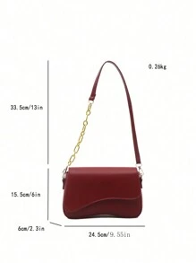 Bolso bandolera mínimo de un solo color con solapa, bolso bandolera clásico con textura para mujeres