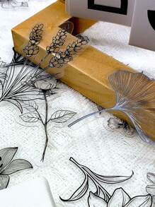 50 Stücke schwarze einfache Pflanzensticker, wasserfeste PET transparente Aufkleber für Laptop, Wasserflasche, Tagebuch, Handy, DIY Dekoration