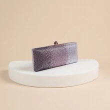 Sparkly Rhinestone Decorated Luxury Ladies Party Clutch Bag Chain Ombre Shoulder Bag For Wedding - Mauve Purple - View 4