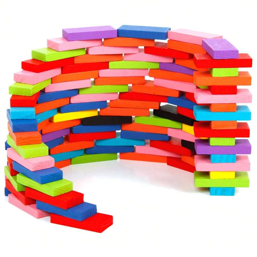 Juguete del dominó de la unidad de creación 120PCS, aprendizaje para los niños, - Multicolor - Ver 1