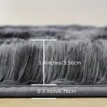 1pc Tie-Dye Dark Gray Shaggy Plush Area Rug, Fluffy Rectangular Soft Non-Slip Carpet For Living Room, Bedroom, Bathroom, Game Room, Washable All Season Home Decor Mat Gifts Birthday Graduation
