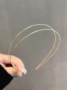 1件金属合金细发箍，适合日常佩戴，发带，发箍，发饰，头饰 - 彩色 - 查看 5