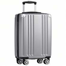 Sweiko Valise à coque rigide, valise à roulettes, valise de voyage, bagage à main 4 roues, matériau ABS, serrure douanière TSA, 56,5*37,5*22,5, rose