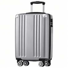 Sweiko Valise à coque rigide, valise à roulettes, valise de voyage, bagage à main 4 roues, matériau ABS, serrure douanière TSA, 56,5*37,5*22,5, rose