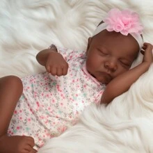BABESIDE 20 Inch Lifelike Reborn Baby Dolls Girl Realistic Black African American Newborn Baby Dolls Sleeping That Look Real With Feeding Kit & Gift Box For Kids Age 3+ - Multicolor - View 8