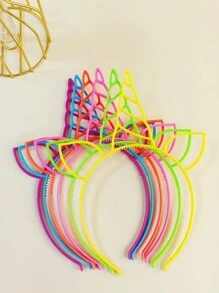 6pcs/Set Candy Color Deer Horn Ear Headband, Cartoon Unicorn Hair Accessories For Kids, Fashion Party/Holiday Headdress