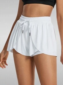 Blaosn 3pcs/Set  Flowy Athletic Shorts For Women Gym Yoga Workout Running Butterfly Tennis Sports Active Skort Skirt High Waisted With Pockets Spandex Sweat Pants Cute Lounge Clothes Summer Outfits - 玫紅色 - 查看 2