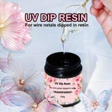 Resina UV rinforzata da 40g/1,35oz, 100g/3,38oz per forme a filo, resina anti-ingiallimento trasparente dopo la polimerizzazione, senza appiccicosità, adatta per realizzare ciondoli con fiori in resina