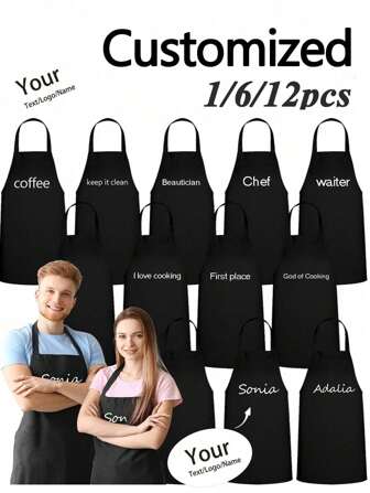 1 pezzo Grembiule personalizzato per papà, uomini e donne, con logo personalizzato, grembiule da chef da cucina, grembiule da cucina impermeabile personalizzato con logo, immagine, nome, perfetto per mamma, marito, fidanzata, fidanzato, festa del papà, San Valentino, festa della mamma, compleanno, anniversario, laurea, matrimonio, amore, unico, ornamentale, riutilizzabile, multifunzionale, di alta qualità, morbido, confortevole, carino, elegante, adorabile, personalizzato, idea regalo perfetta per lui, idea regalo perfetta per lei, lei, fidanzato, fidanzata, papà, mamma, famiglia, amici, figlio, figlia, studenti, lavoratori, bambini, ufficio, sala da tè, scuola, casa, pronto per la colazione