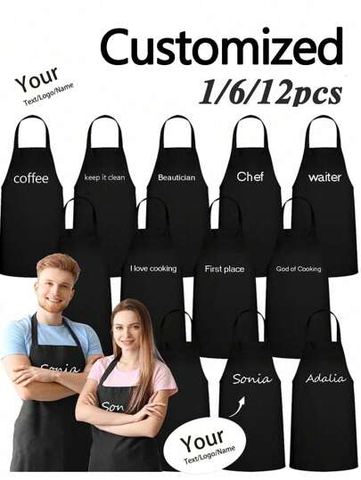 1pc Custom Apron For Dad Father Men Women Custom Name Logo Chef Cooking Kitchen Apron Personalized Kitchen Waterproof Apron Custom Logo Picture Name Chef Cooking Apron Perfect For Mom Husband Girlfriend Boyfriend Father's Day Valentine's Day Mother's Day Birthday Anniversary Graduation Wedding Love Unique, Ornamental,Reusable,Multi-Functional,High-Quality,Soft,Comfortable,Cute,Stylish,Adorable,Custom,Personalized,Unique,Ideal Gifts For Him,Ideal Gifts For Her,Her,Boyfriend,Girlfriend,Dad,Mom,Family,Friends,Son,Daughter,School Students,Workers,Kids,Office,Tea Room,School,Home,Brunch-Ready,Customized Potholders & Oven Mitts,Warm Ambience,Home & Living,Haunt Your Home,Souvenirs