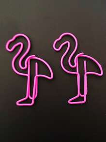 10/30/50/100pcs Pink Flamingo Shaped Paperclips,Creative Paper Clips, Memo Note Clips Document Bookmark Organizing Clips For Office Party Invitation Card Gift, Notebook,Stationery,Gift,Back To School,School Supplies