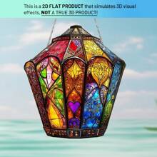 1 stuk klassieke geometrische lantaarn hangende ornament 2D geschilderd acryl huisdecoratie muur deur en raam hangende kunst ideale dagelijkse kantooraccessoires slaapzaaldecoratie gepersonaliseerde geschenken interessante geschenken voor koppels en vrienden creatieve tuindecoraties, woondecoratie, kamerdecoratie, muurdecoratie verjaardag afstuderen schooldecoratie schoolverrassing terug naar school