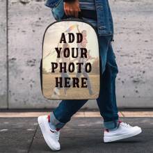 1 件定制背包带照片背包旅行背包个性化背包，适合男士、多用途、大容量、多功能、多功能、彩色、可爱、可爱、简约、有趣、卡哇伊、Y2K、极简主义、通勤、商务休闲、基础款、定制、个性化、独特、定制、送给他的理想礼物、送给她、她、家人、朋友、女朋友的理想礼物、周年纪念、生日、节日/度假、户外/郊游/旅行/徒步旅行/体育场/运动/登山、商务/通勤/工作/办公室、定制运动包