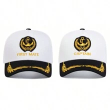 1pc Couples CAPTAIN/FIRST MATE Embroidered Adjustable Baseball Cap, Outdoor Casual Hat, Valentine's Day Gift - Multicolor - View 9