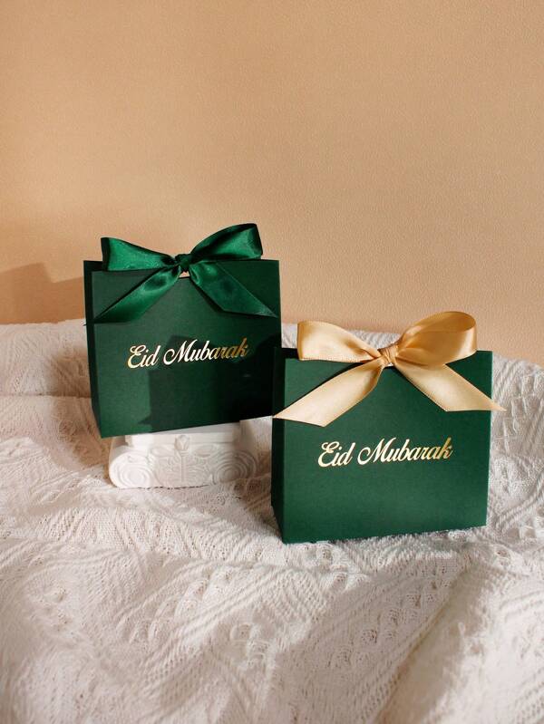 10pcs Charming Mini Gift Boxes: Elegant Green And White Boxes With Gold Foil Design And Satin Ribbons - Perfect For Storing Treats, Chocolates, And Small Gifts For Eid Celebrations, Islamic Holidays, And Special Occasions, Birthday Gifts For Men, Valentine Box, Men Gift Box, Gift For Man, Gift Bags Bulk, Blue Gift Bag, Valentines, Valentine Day, Valentines Gifts, Festival, Home Decor, Birthday, Bride, Wedding