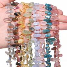 1 Strand 10-14mm Irregular Natural Gravel Chips Stone Beads, Crystal Jade Stone For Earrings Bracelet Necklace Beading Diy Charm Jewelry Accessories 7.5inch - Irregular Stone Beads - View 5