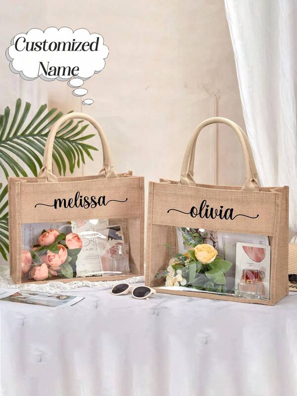 Customizable Linen Handbags, Waterproof Shopping Bags, Storage Bags, And Travel Suitcases Made Of Linen. Suitable For Weddings, Birthdays, Beaches, And Holidays, Perfect For Bridesmaids, Students, And Beach Outings, Bouquet Gift Storage Bags, Yellow Linen Cloth Bags, Business Casual,Basics,Custom,Personalized,Unique,Customized,For Business/Commute/Work/Office,Travel,School Supplies,Back To School,For Office,For School,For Classroom,For Teacher Gifts,For University,For Colleague,For Dorm Rooms,For Teacher,For Boys And Girls,For Teenagers,Junior High School Students,Middle School Students,High School Senior High School Students,College Students,University Students,Freshman,Sophomore,Underclassmen,Delicate Romance,Bags & Luggage,Customized Women Shoulder Bags