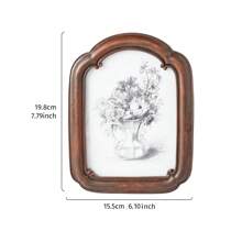 1pc Resin Material Gold, Silver, Brown Curved Frame Desktop Photo Frame Decor, Multi-Color Optional, Simple Home Bedroom Office Desktop Photo Display Gifts Birthday Graduation - Multicolor - View 11