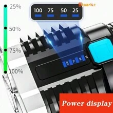 1pc Staaricc USB Rechargeable LED Flashlight With COB Side Light, 4 Powerful Modes For Camping & Outdoor Activities, Bright, , Convenient