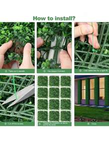 20 panneaux muraux en plastique artificiel de chêne, écran de confidentialité résistant aux UV, tapis d'herbe artificielle pour mur végétal (25x25cm/10x10in), pour décoration de Noël, papiers peints, maison, jardin, cour, fête (avec fermetures à glissière)