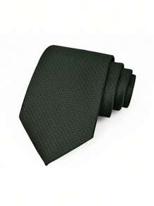 1 pieza Corbata casual y de negocios de unicolor de poliéster, a cuadros pequeños en color burdeos y negro, unisex, para todas las estaciones para hombres - Multicolor - Ver 11