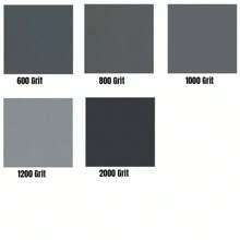 高品质乳胶干湿砂纸砂纸 - 600、800、1000、1200 粒度多种砂光汽车、木工家具、金属表面处理、手动砂块砂光机 - 彩色 - 查看 4