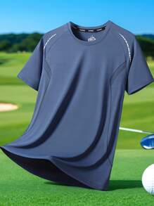 Sports&Outdoor T-Shirts Men Outdoor Apparel Spring And Summer Clothing Active Tops Short Sleeve Daily&Casusl Running&Workout Comfortable Loose Tennis & Golf Hockey Equestrian - Dusty Blue - View 2