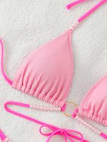 2025 新款性感露背比基尼女士泳装，欧洲和美国时尚风格度假泳装