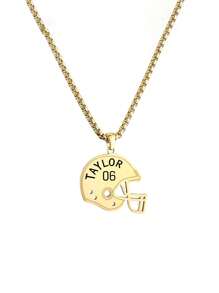 1款时尚简约橄榄球头盔项链，镌刻定制款式，运动迷必备配饰！工艺精湛，彰显个性风格，适合球迷、球员以及热爱运动的你。独特的设计，情侣、朋友送礼的首选，让爱与激情随着项链传递，铭记每一个热血瞬间！ - 彩色 - 查看 11