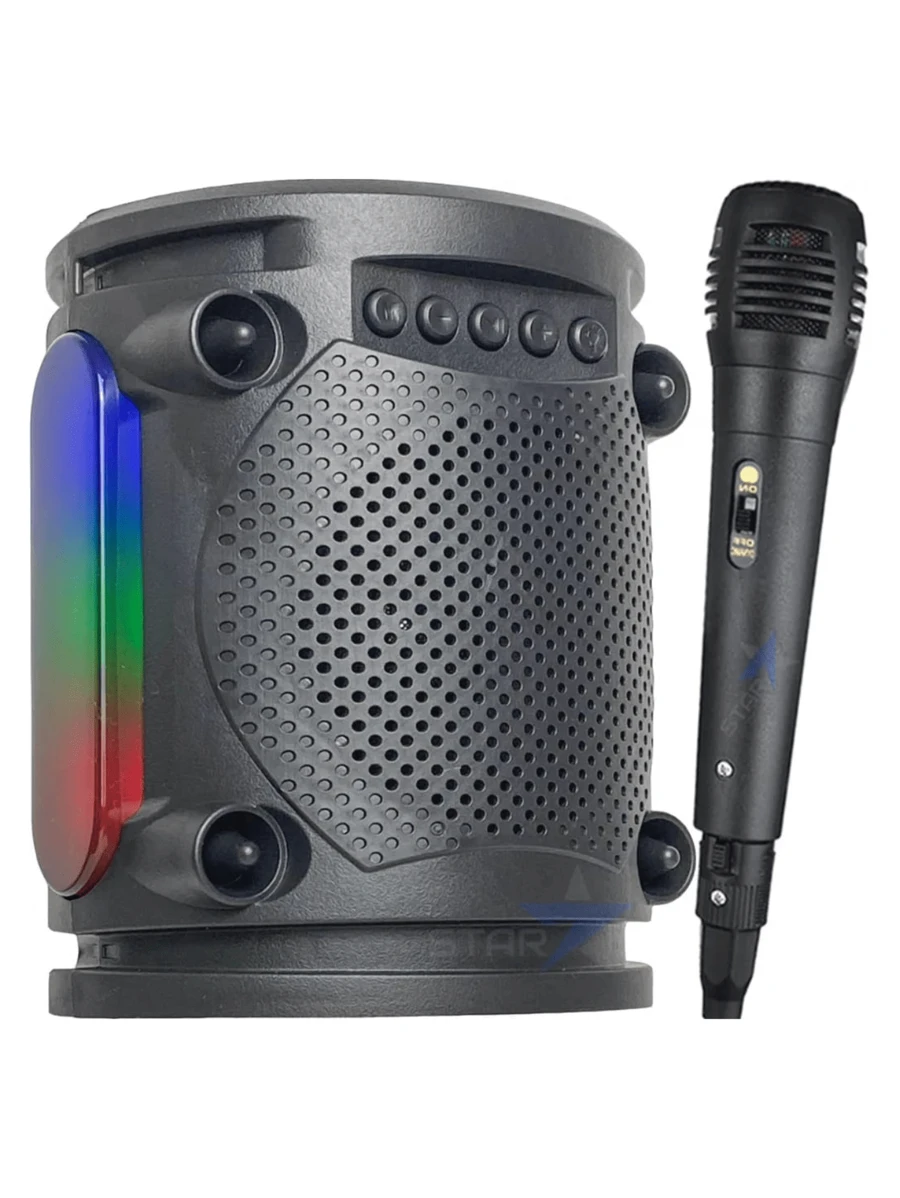 Bluetooth Speaker With Microphone Input Karaoke USB Flash Drive FM SD P10 - màu đen - Xem 1