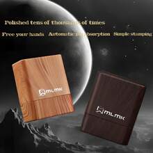 Customized Signature Stamp, Handwritten Business Signature Stamp, Personal Name Seal, Automatic Press Seal, Light-Sensitive Portable Personal Customization - Black Walnut Wood Grain - View 4