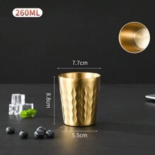 1pc, 304 Stainless Steel Cup, Double-Layer Beer Cup, Fire Diamond Pattern Coffee Cup, Bar Drinkware - Multicolor - View 13