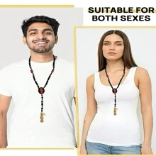 黑色木质死神项链，配红色念珠，手工制作的死神念珠礼物，男女皆宜。 - 彩色的 - 查看 7