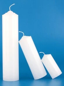 1 Thick Short Cylindrical Large Size Trumpet Ordinary Household Lighting Candles Solid White Odorless,Power Outage,Emergency,Candlelight Dinner Activity Ceremony Home Decoration Wedding Decor Gifts Birthday Graduation - White - View 1