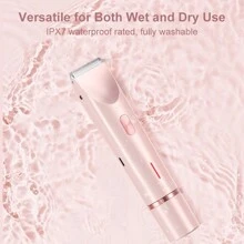 Tondeuse à cheveux double tête Rasoirs électriques pour femmes Rechargeable Wet Dry Machine de rasage indolore pour le corps et les zones intimes