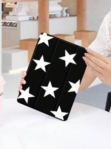 1 件星形图案扁平保护壳，兼容 iPad 10.2、iPad Pro 11 英寸 2021/2020/10th Gen/Mini4/5/6、Galaxy Tab A8 10.5 英寸 2022、Matepad 10.4 英寸/Tab，带铅笔槽，防摔，平板电脑支架保护套