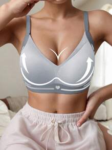 Soutien-gorge léger de maintien de la poitrine, soutien moelleux, sans couture, léger avec un effet push-up