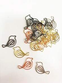 30pcs Or 60pcs Small Bird Shaped Paper Clips For Office Supplies, Wedding And Gifts(Silvery, Golden, Black And Rose Golden Color ),Back To School,School Supplies