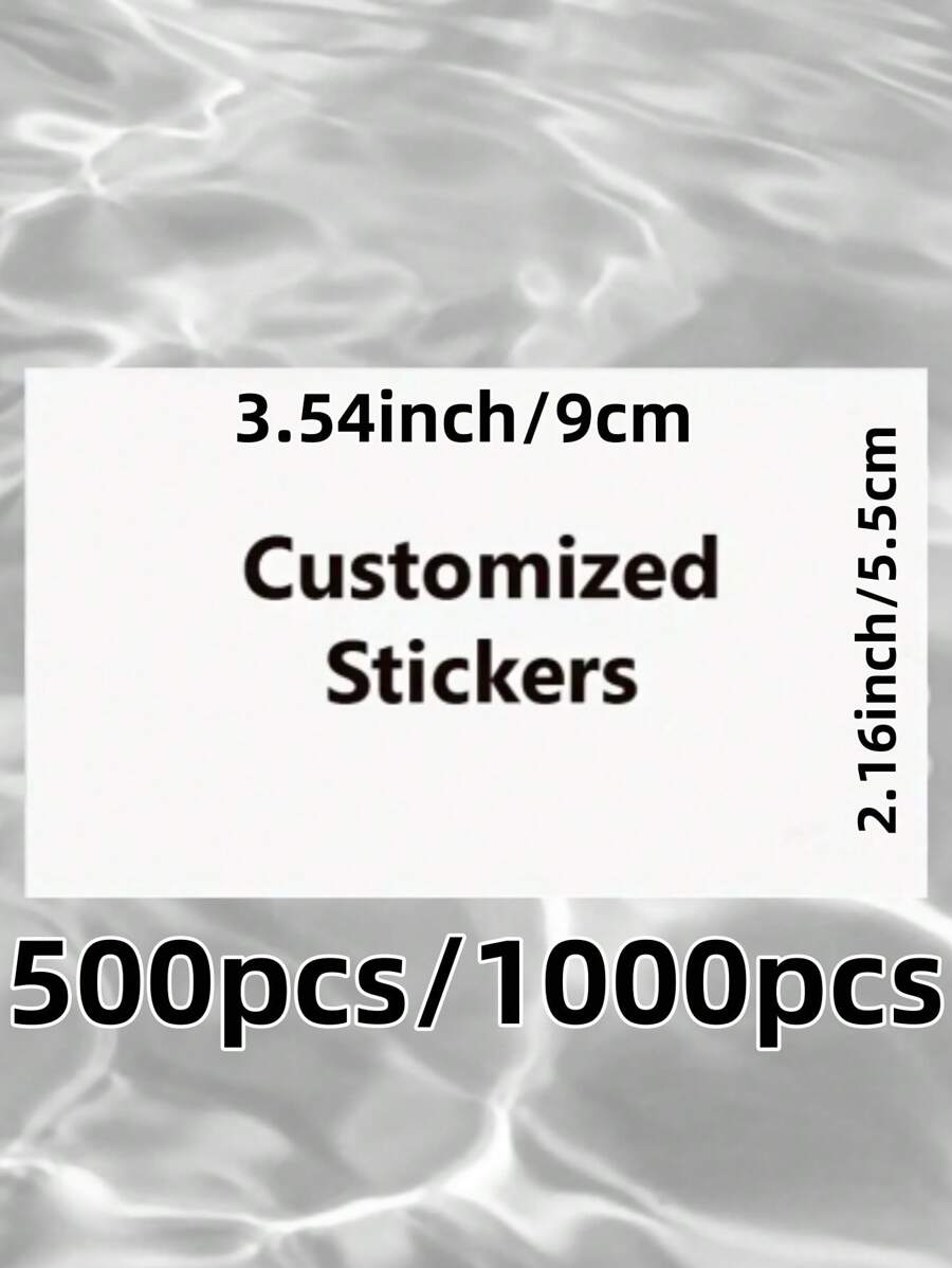 500/1000pcs Customized Rectangular Stickers - Customized Labels - Rectangular Labels - Customized Stickers - Logo Stickers - Packaging Stickers - Opening Celebration Stickers - Promotional Business Stickers - Holiday And Event Stickers - Customizable Marketing And Branding Stickers, Multi-Functional - Multicolor - View 1