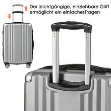 Sweiko Valise à coque rigide, valise à roulettes, valise de voyage, bagage à main 4 roues, matériau ABS, serrure douanière TSA, 56,5*37,5*22,5, rose