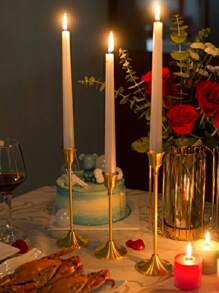 1 st. Vintage stijl messingkleurige kaarsenhouder basis, romantische kerst kaarslicht diner decoratie, bruiloft rekwisiet