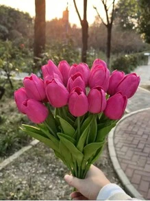 3 pièces/set Fleurs de tulipe artificielles, accents de décoration pour la maison pour le salon et la chambre à coucher