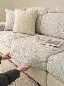 1pc All Season Stretch Sofa Cover Set, Modern Simple Anti-Slip Full Cover Fabric Thickened Sofa Seat Cushion Slipcover, Machine Washable Dust-Proof Non-Fading Home Decor Pet Friendly Protector, Suitable For L-Shaped Sofa And 1/2/3/4 Seater