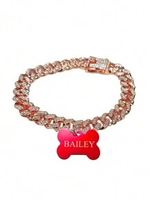 1pc Personalized Dog Collar With Name, Customized Brilliant Rhinestone Dog Collar, Custom Dog Collar Puppy Cat Id Summer Collars With Dog Accessory Dog Name/ID Tags Personalized Ideal Gifts For Him Her, Family, Friends, Pet Lovers, Pet For Anniversaries, For Birthdays, For Christmas, For Housewarming, For Fall/Autumn/Winter - Multicolor - View 11