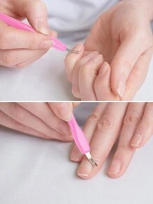 100 piezas Cortador de cutículas con forma de V, horquilla con forma de V para cutículas, eliminador de cutículas, herramienta de doble cabeza en forma de V para el cuidado de uñas y pies, herramienta de cuidado para el hogar y el salón de uñas. 90/80/70/60/50/40/30/20/10/1 pieza