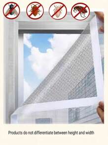 Self-Adhesive Polyester Anti-Mosquito Window Screen Net, Breathable & Transparent Mesh Curtain For Fly Bug Protection, No-Drill Installation