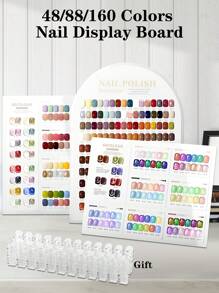 48/88/160 Colors Nail Art Display Board Acrylic Nail Stand With False Tips UV Gel Polish Glue Nail Color Showing Shelf, Multi-Functional For Nail Art Display, Photography, Nail Tools Background