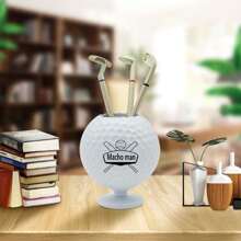 Customizable Golf Ball Pen Holder With Various Texts Or Logos, Creative Golf Pen Holder Customization, Customizable Golf Supplies - White - View 11