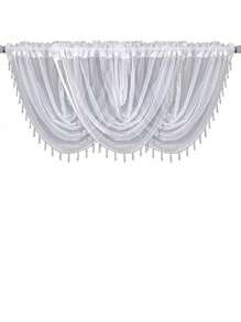 1pc European Style White Sheer Wave Curtain For Living Room Or Bedroom